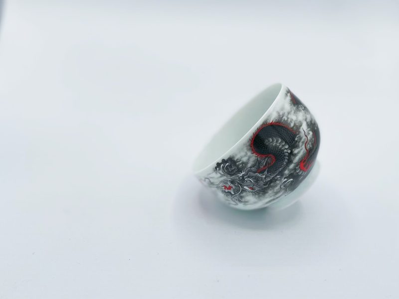 Ceramic Ink-colored Dragon Tea Cup - Image 2
