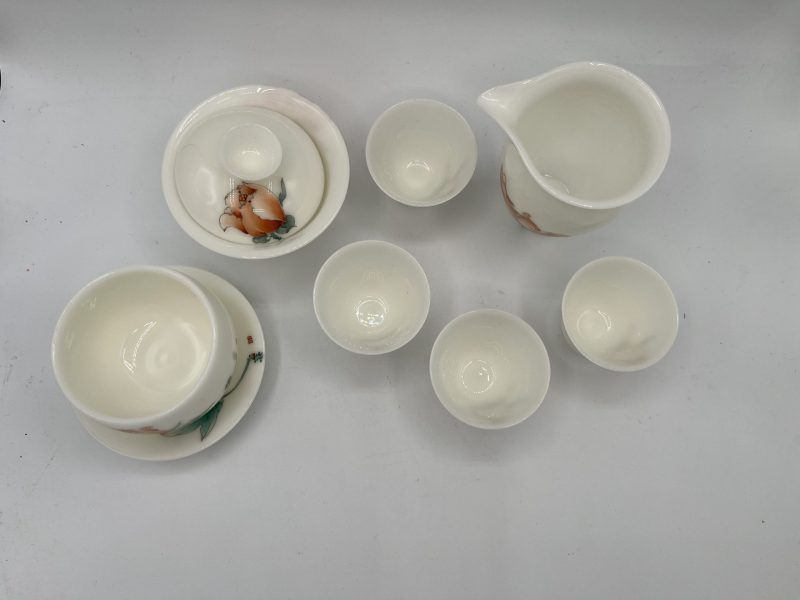 White Porcelain Hand-painted Tea Set - Image 3