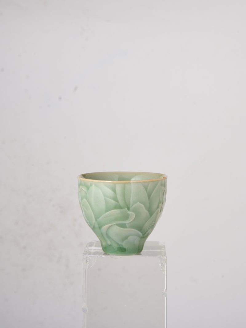 Plum Green Glaze Magnolia Cup - Image 2