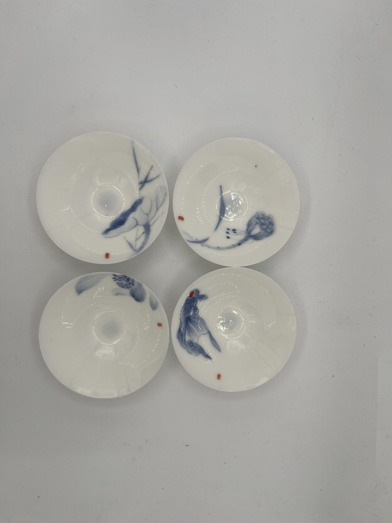 White Porcelain Blue and White Four Cups - Image 5
