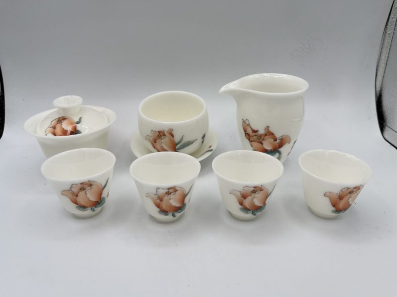 White Porcelain Hand-painted Tea Set - Image 6