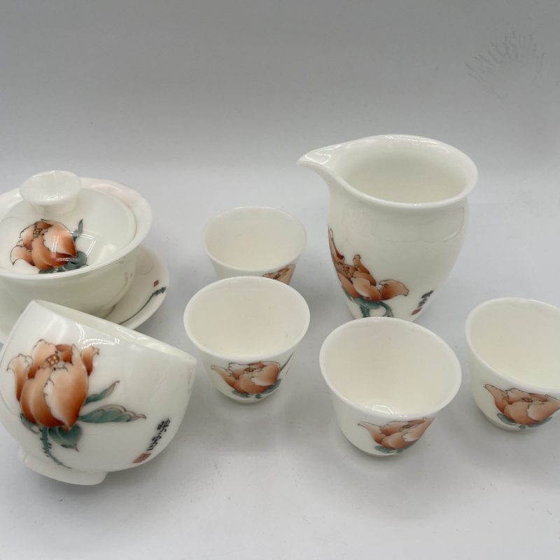 White Porcelain Hand-painted Tea Set