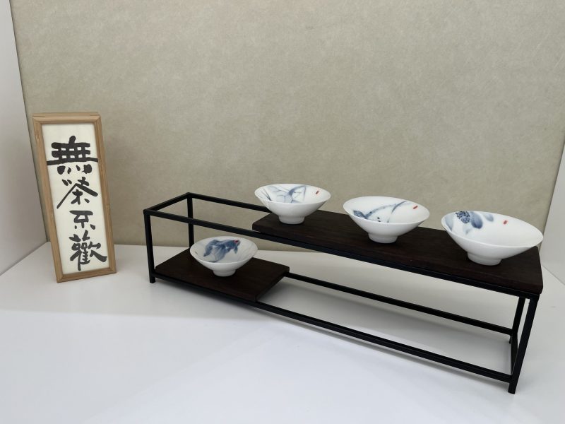 White Porcelain Blue and White Four Cups - Image 2