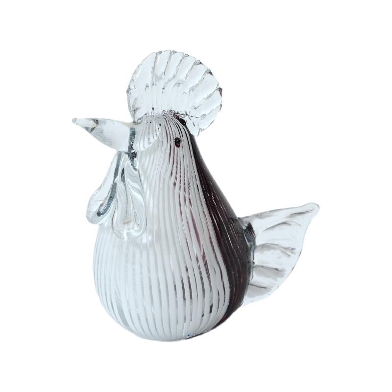 Art Glass Striped Chicken