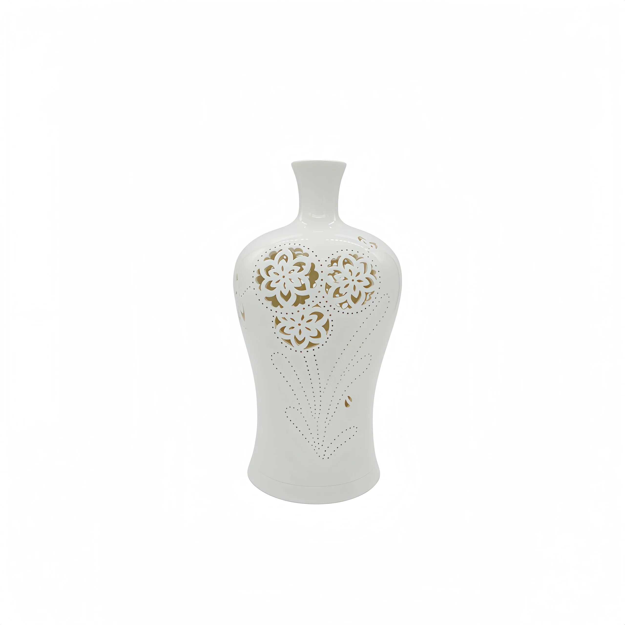 W Porcelain Carved Fairy Vase