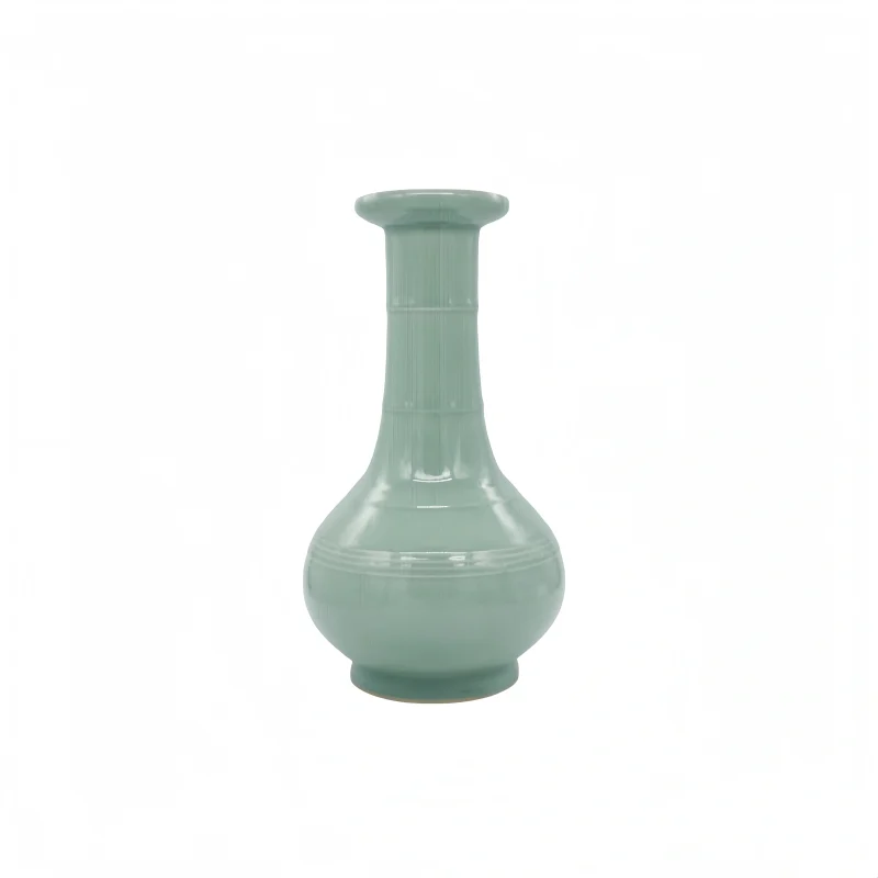 Large Celadon Five-Line Vase