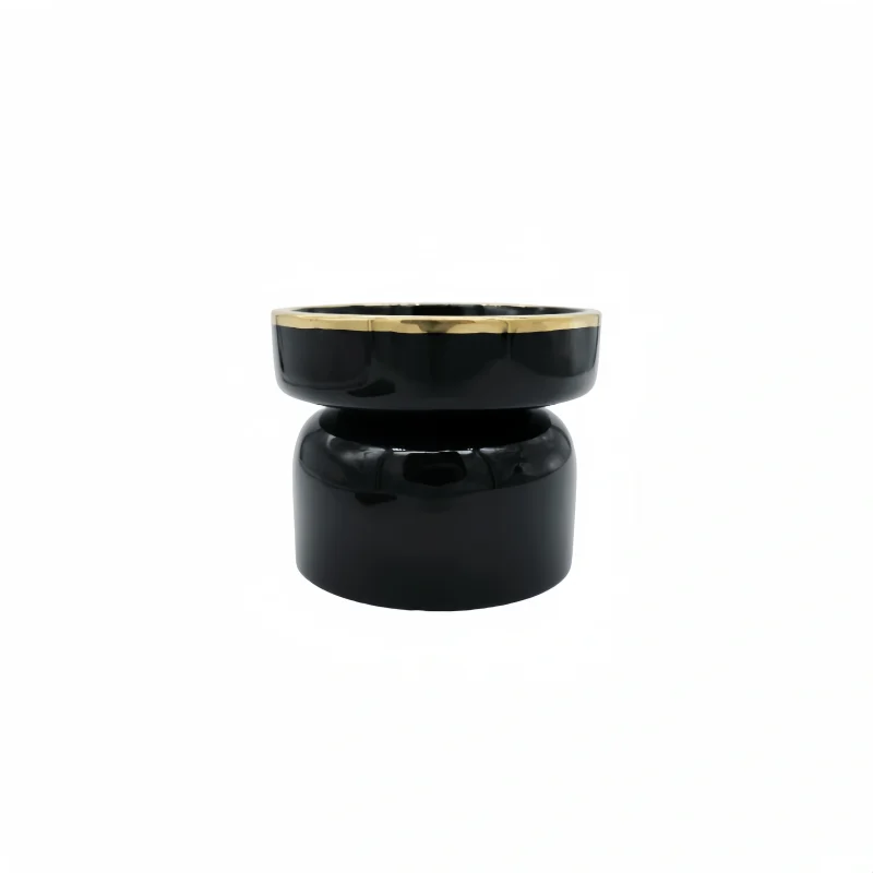 Black Ceramic Candle Holder