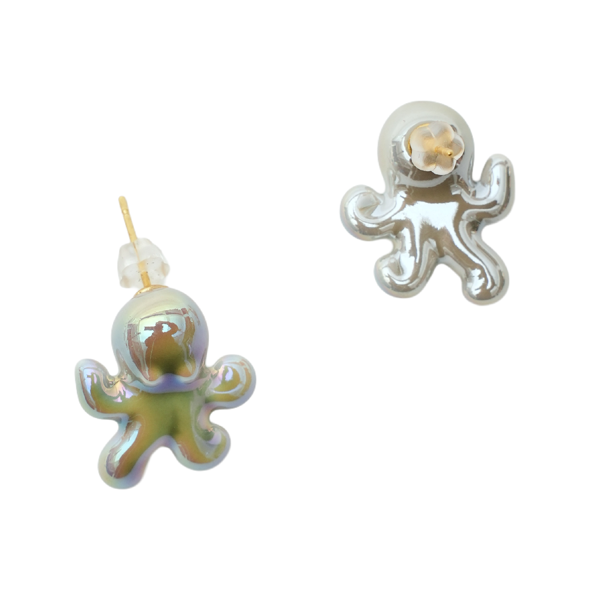 Little Octopus Stud Earrings (Gray)