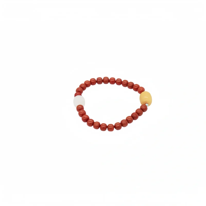 Premium grade Nanhong, beeswax, and white jade spacer beads bracelet