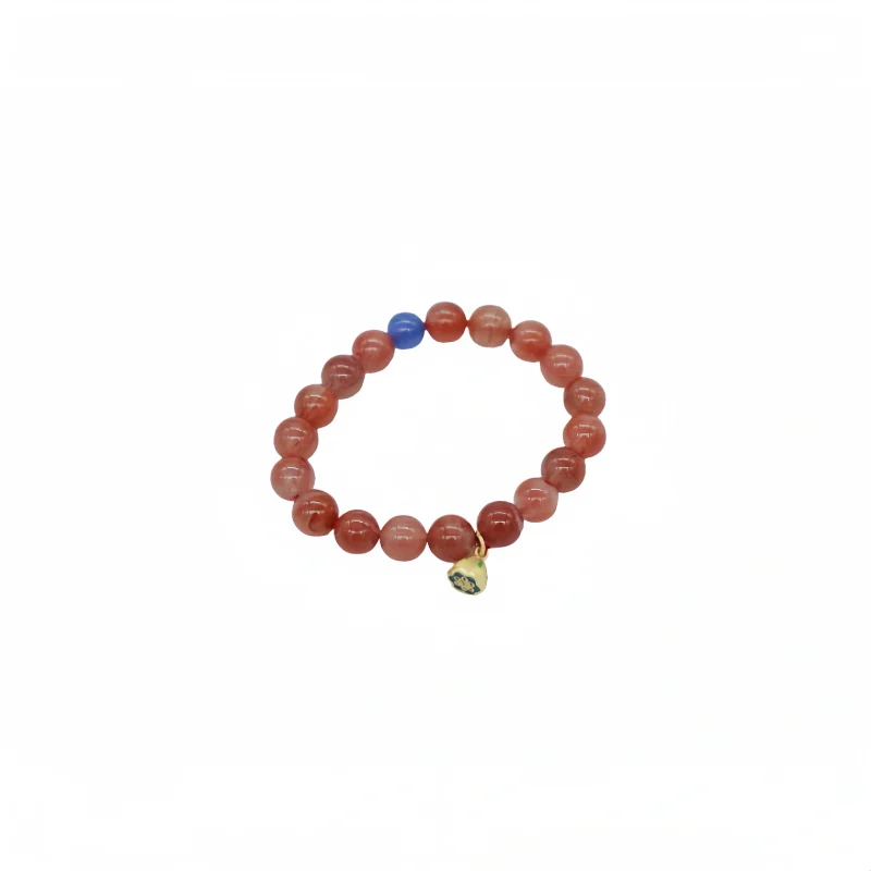 Agate and Sapphire Lotus Pod Pendant Bracelet