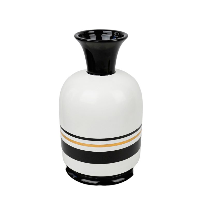 K16509 Striped Ceramic Vase