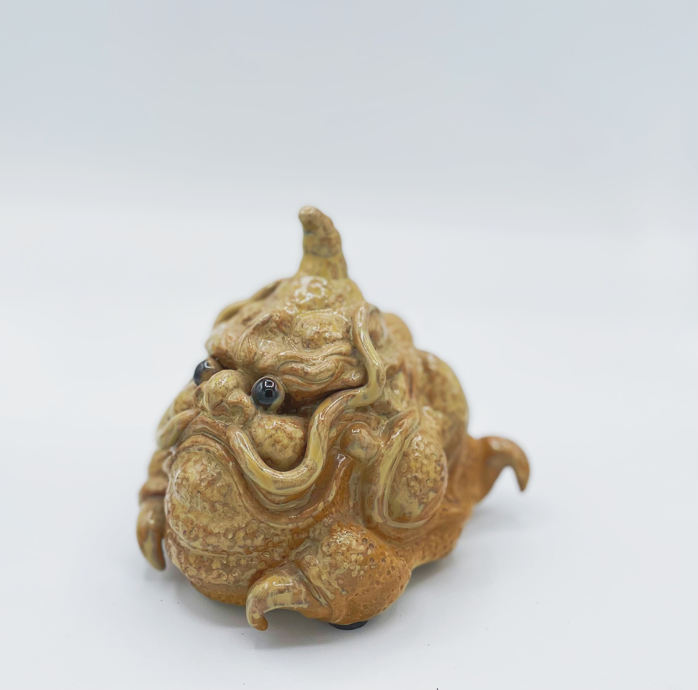 Ceramic Golden Toad Wood Fired