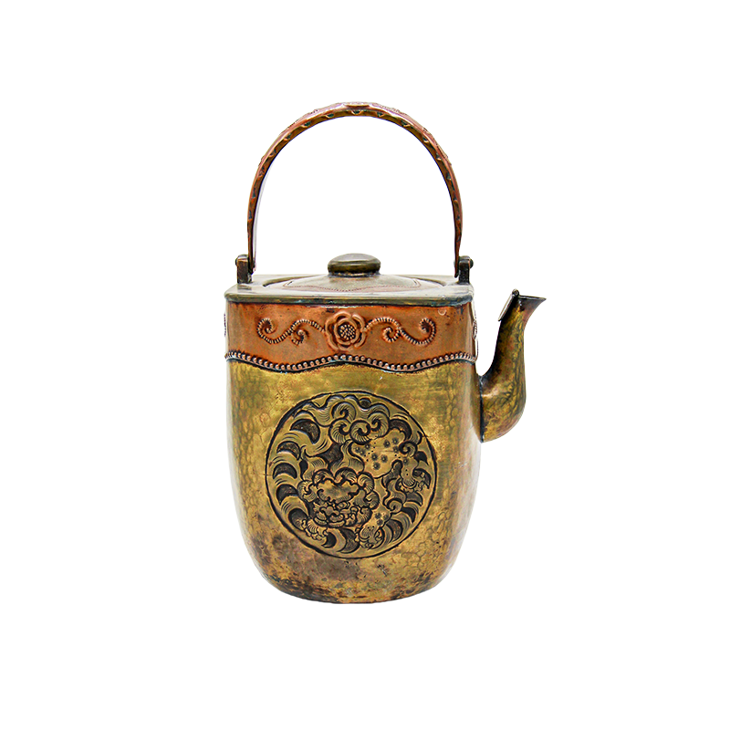 Antique Copper 4-sided Teapot