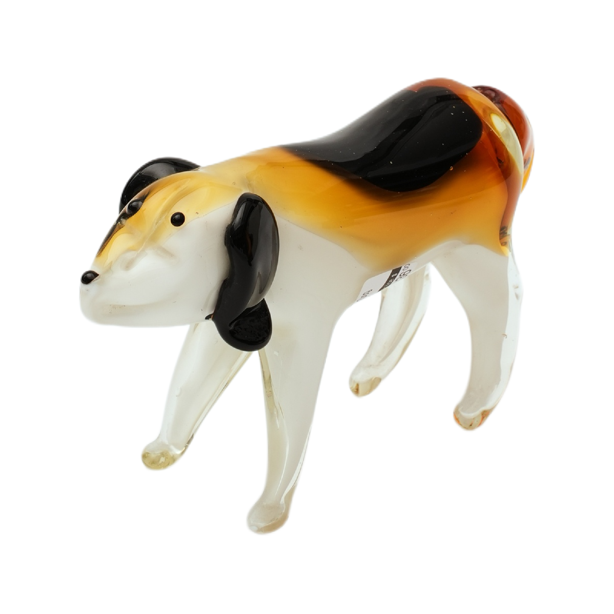 Small Yellow Art Glass Dog