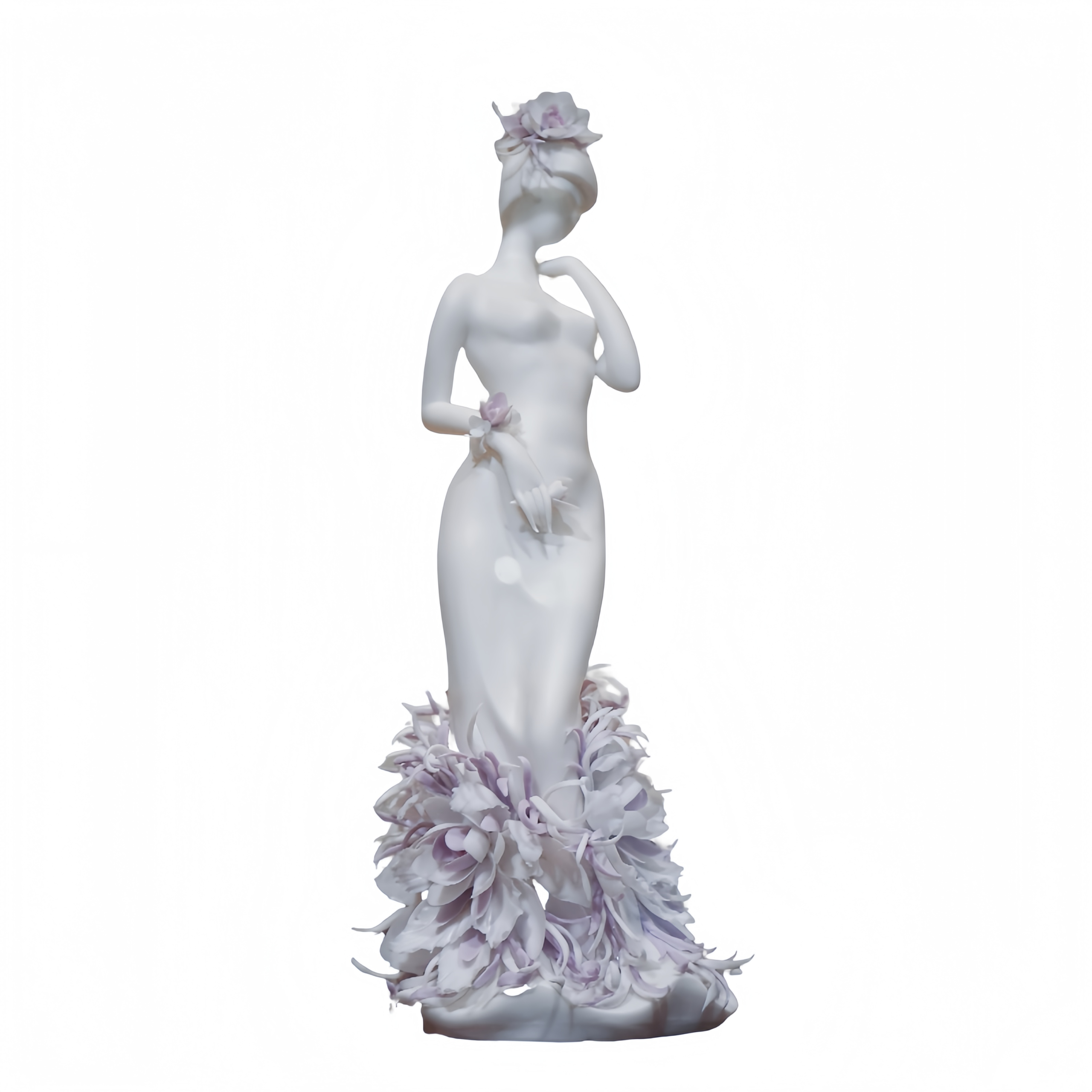 White Floral Whisper: Maiden Figurine