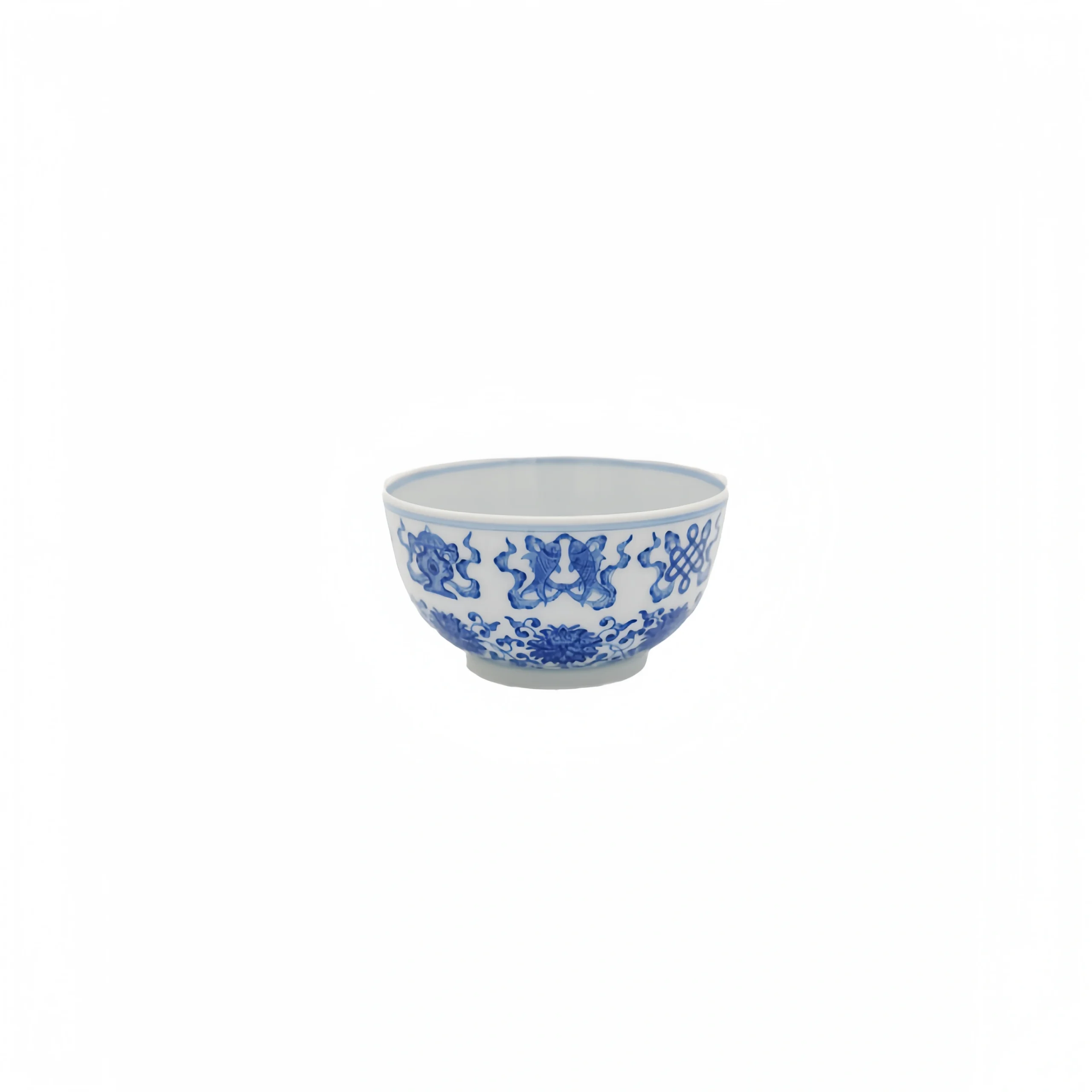 Ceramic Blue and White Auspicious Eight Treasures Cup