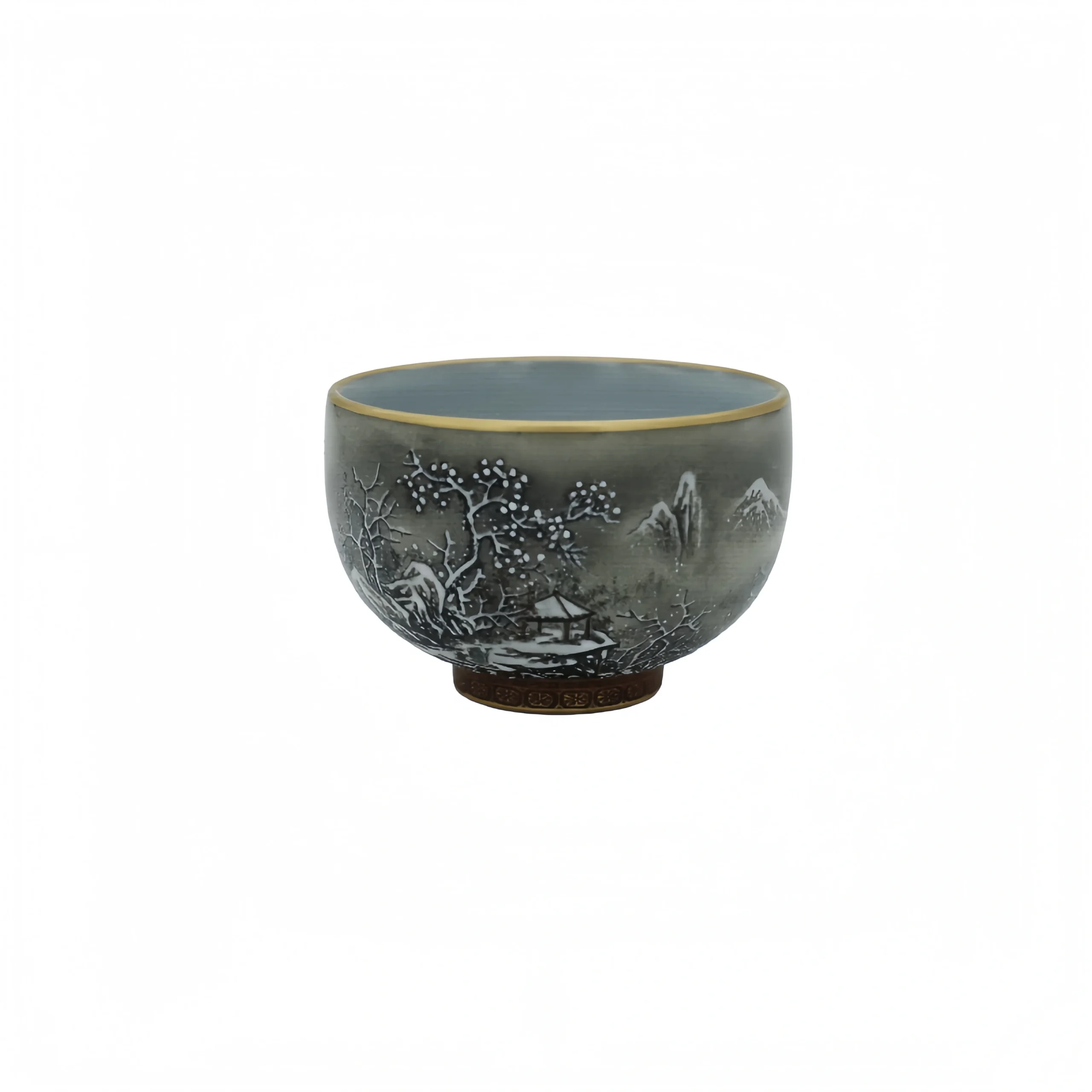Ru Kiln Gold-inlaid Snow Landscape Cup