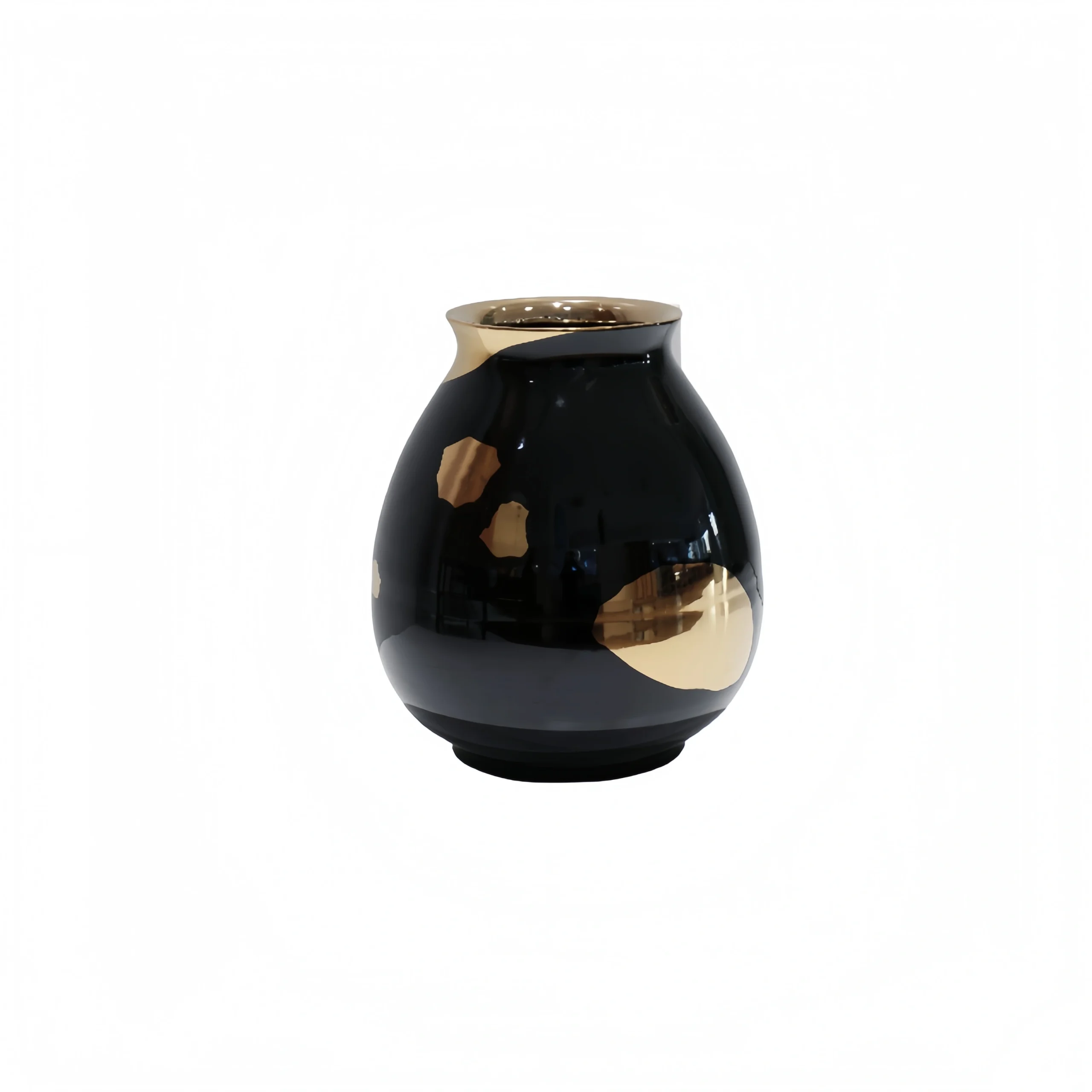 Rhombus Gold Black Vase
