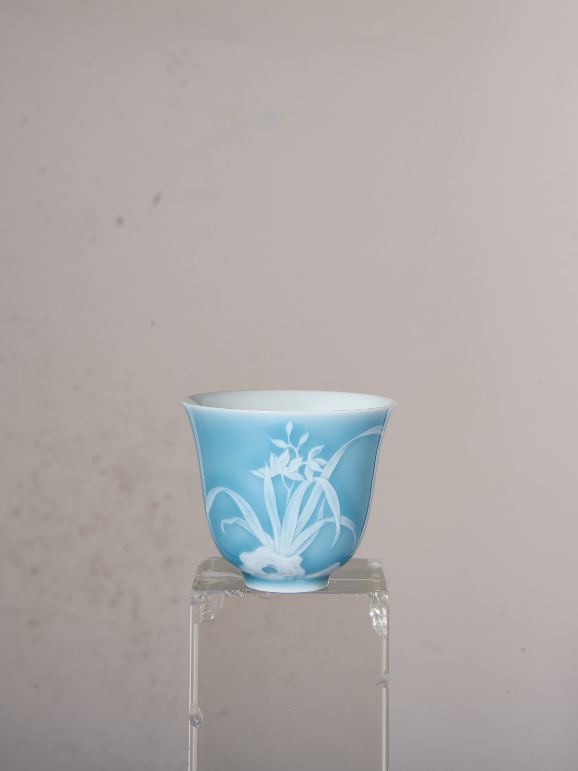 Celadon Glaze White Orchid Bell Cup