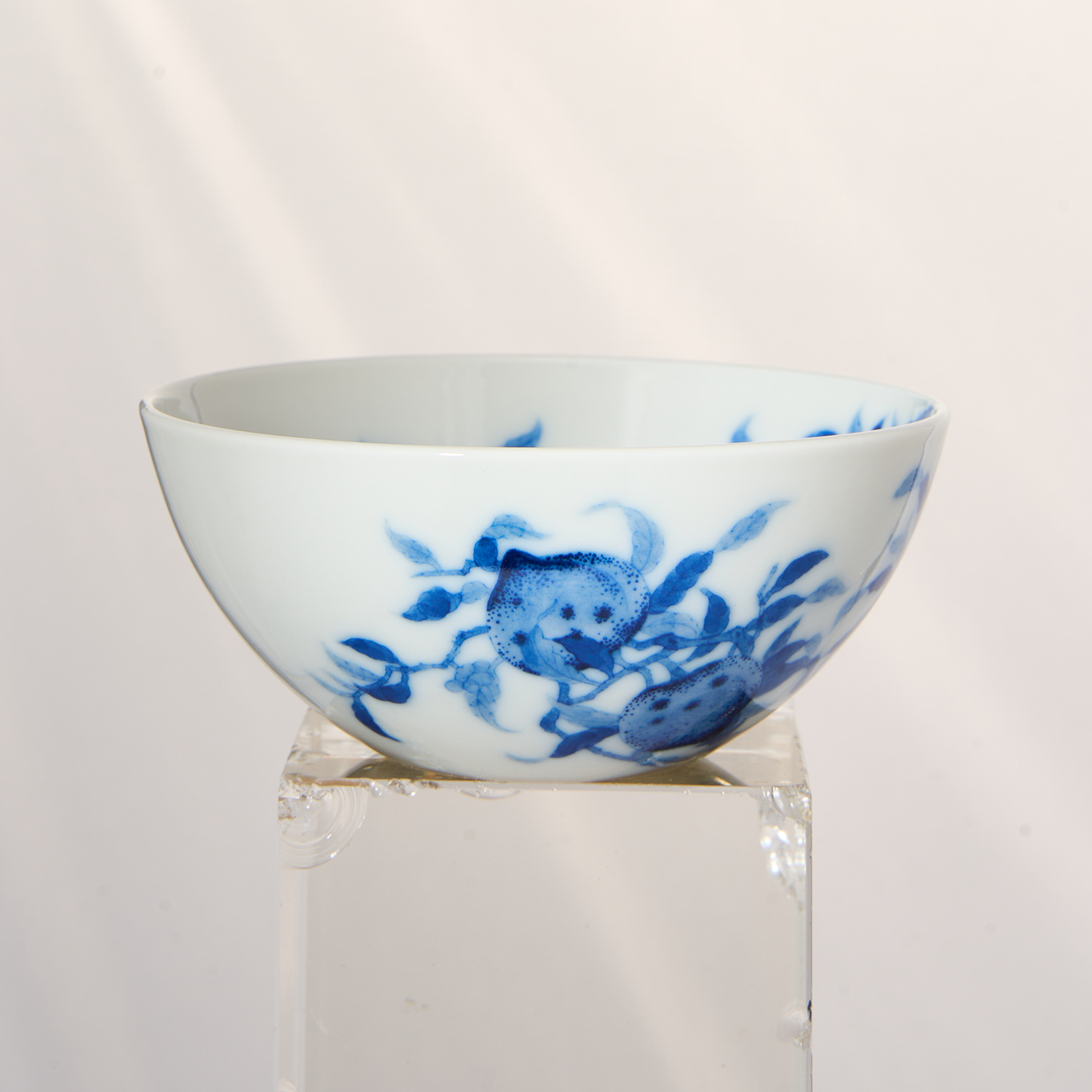 Blue and White Nine Peaches Footed Cup