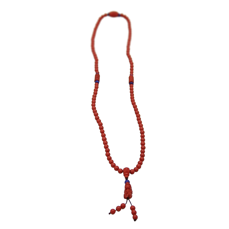 Cinnabar with Spacer Beads, Pixiu Pendant, and Buddhist Beads