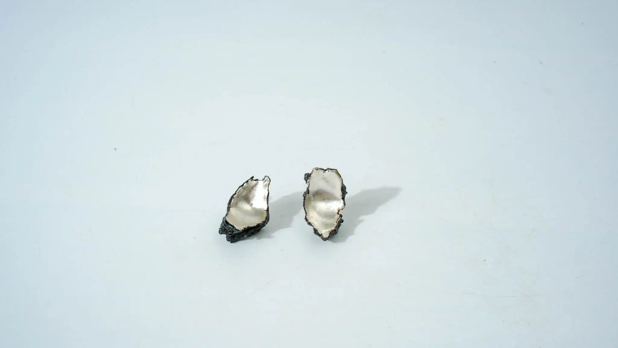 Black & Silver Series regular Silver-Faced Ceramic Earrings