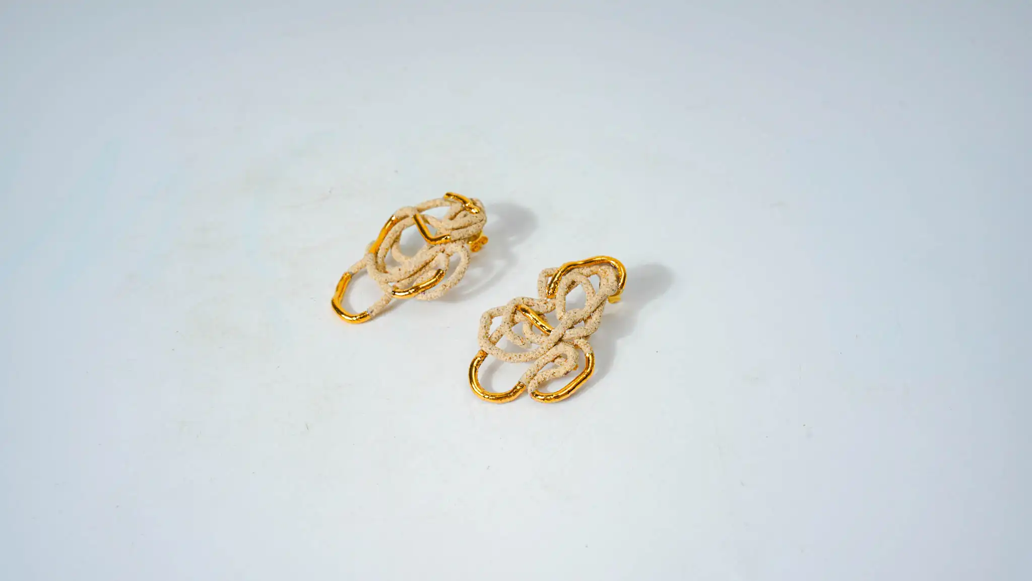 Clay Gold Ceramic Earrings