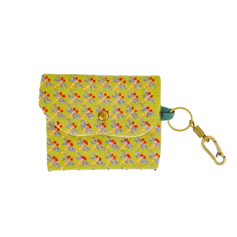 Sashiko Embroidered Passport Holder - Dragonfly