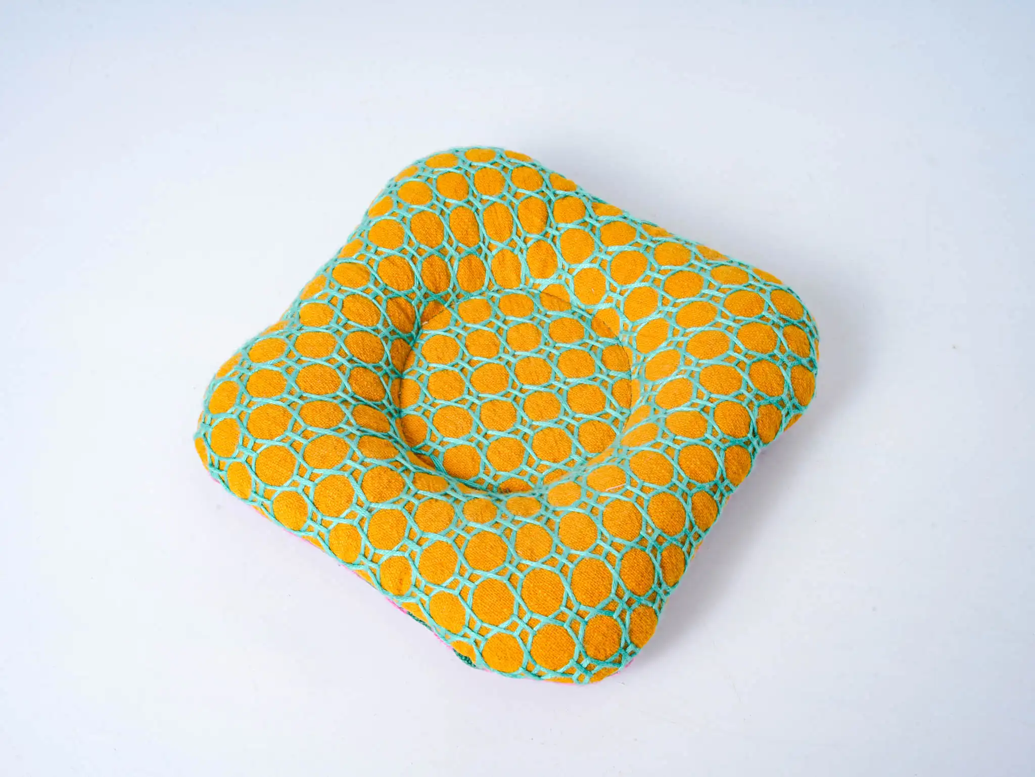 Sashiko Embroidered Pot Holder - Round Stitch Pattern