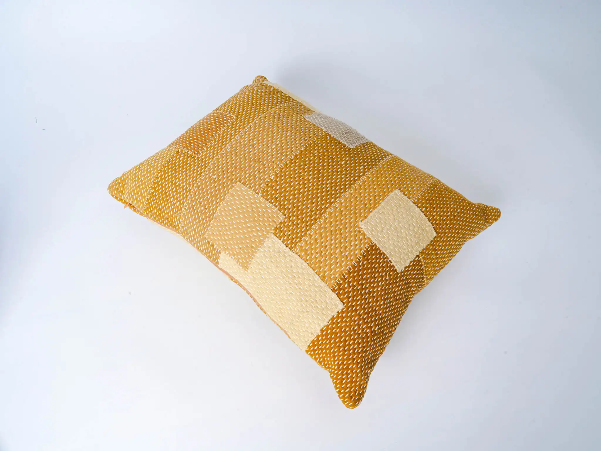 Sashiko Embroidered Throw Pillow