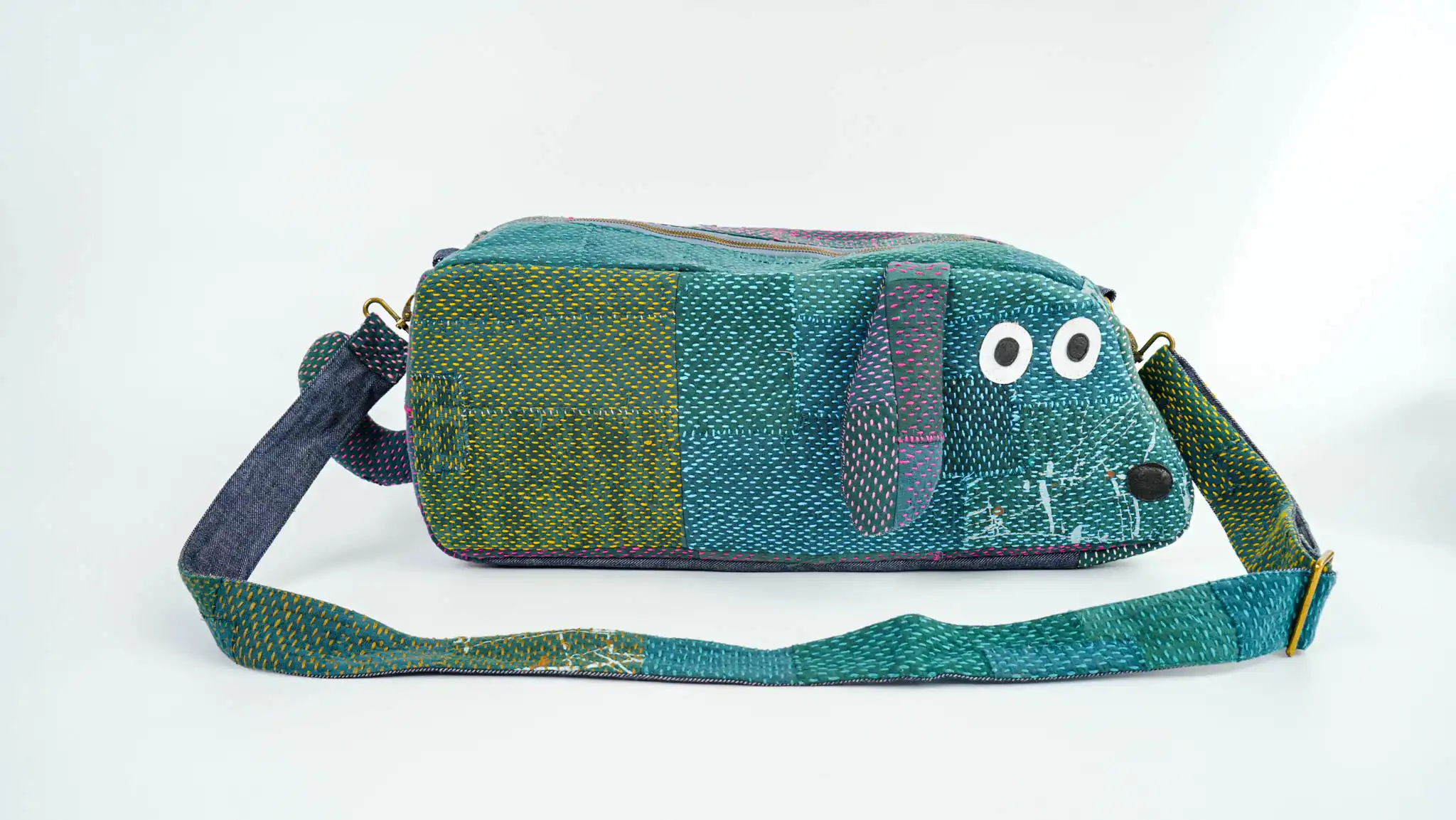 Sashiko Embroidered Gym Bag