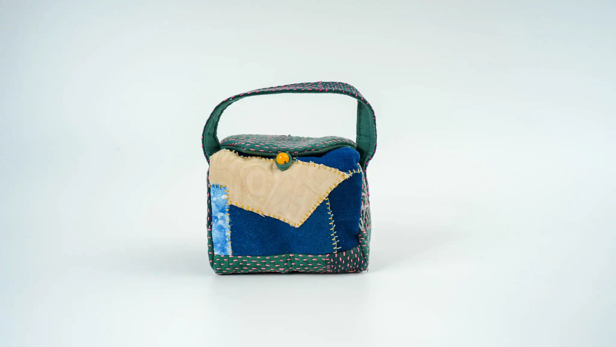 Sashiko Embroidered Tea Room Bag