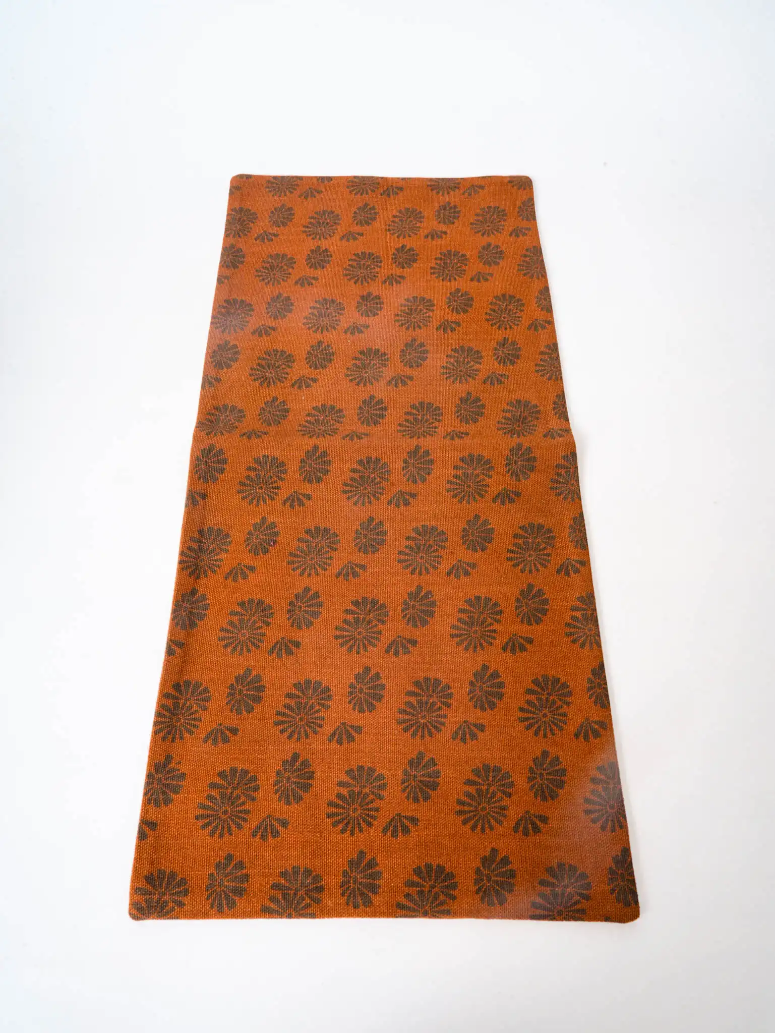 Sashiko Embroidered Persimmon-Dyed Printed Long Mat