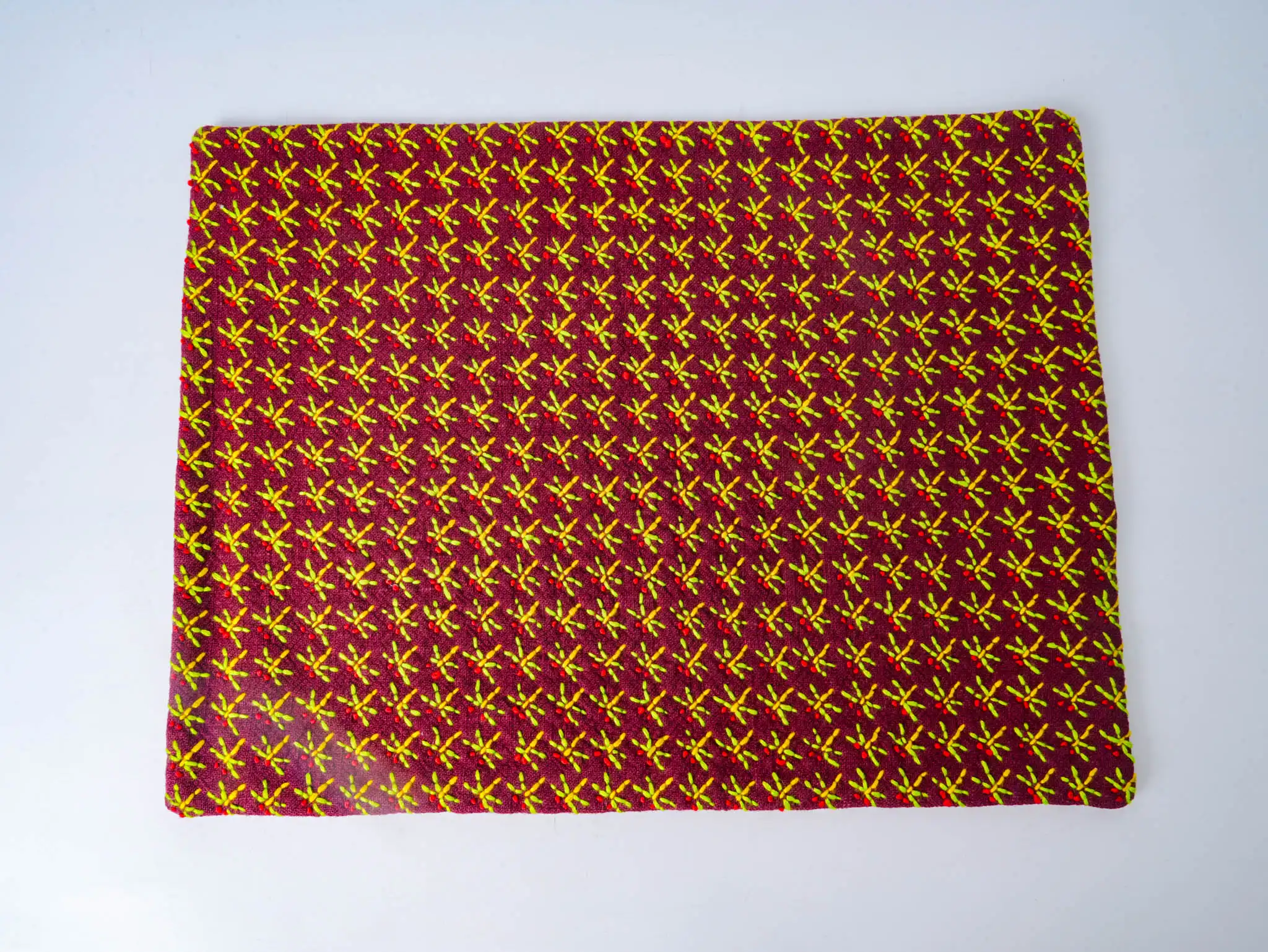 Sashiko Embroidered Dragonfly Host Mat