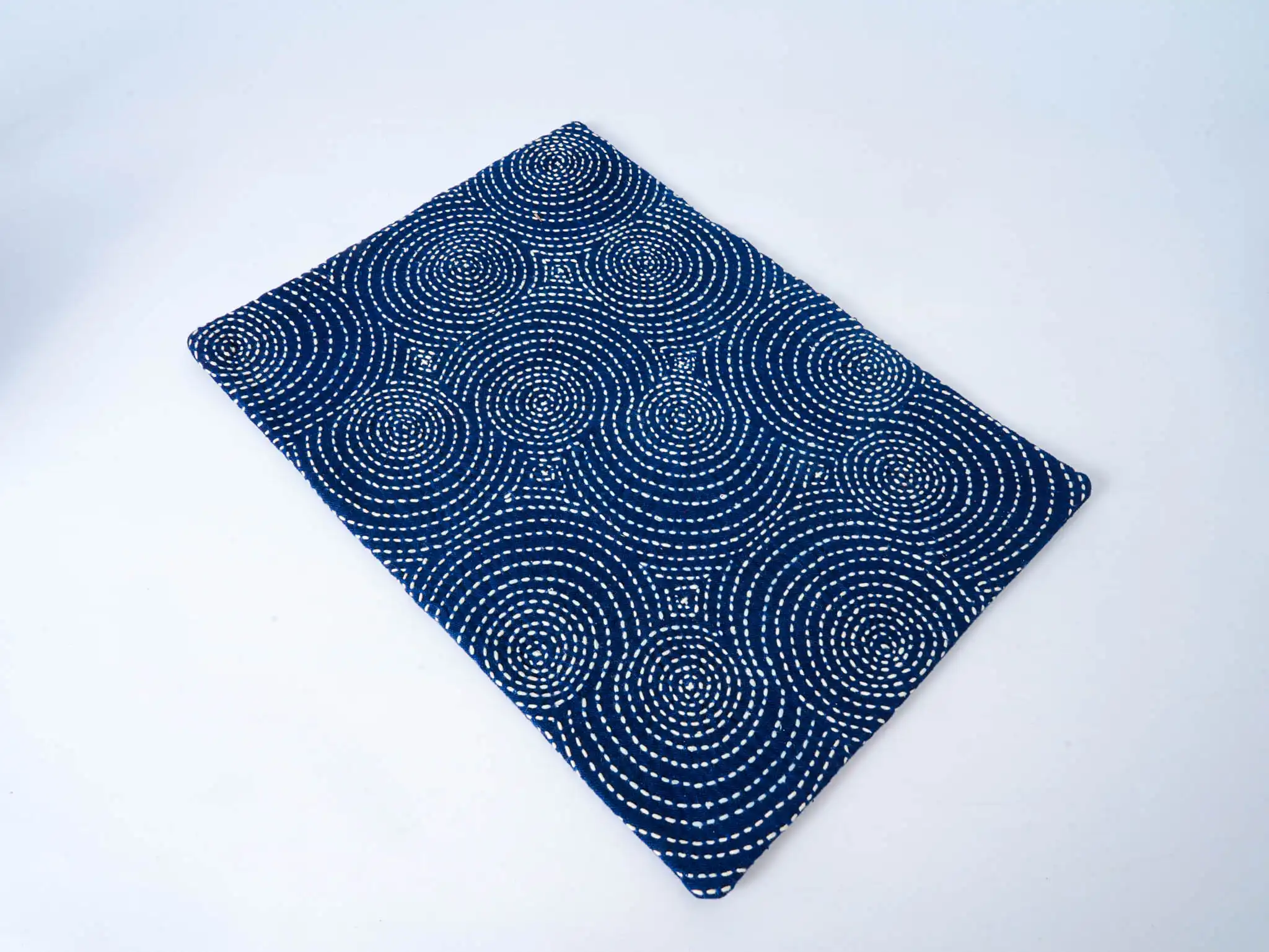 Sashiko Embroidered Water Ripple Pattern