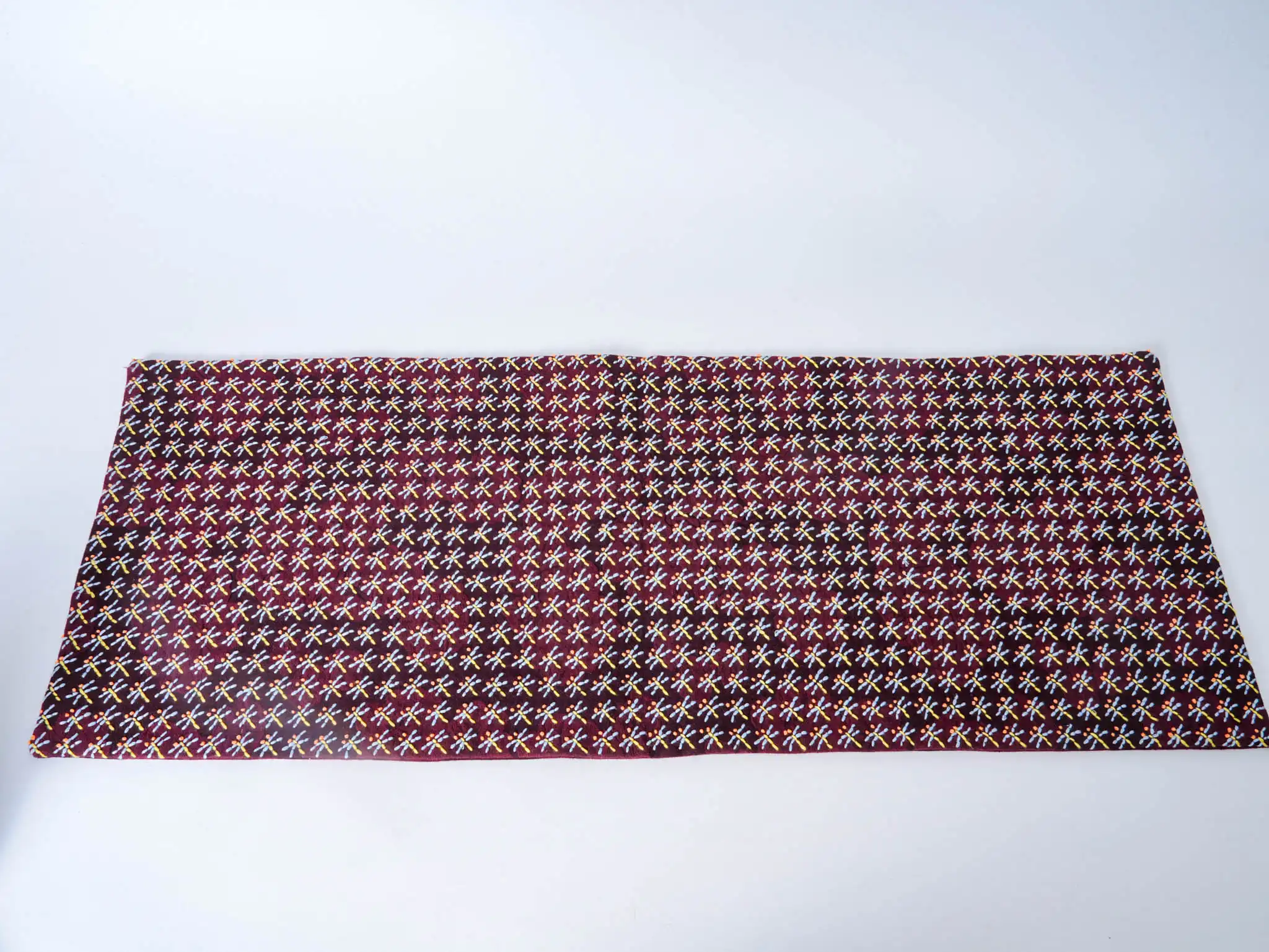 Sashiko Embroidered Dragonfly Long Mat