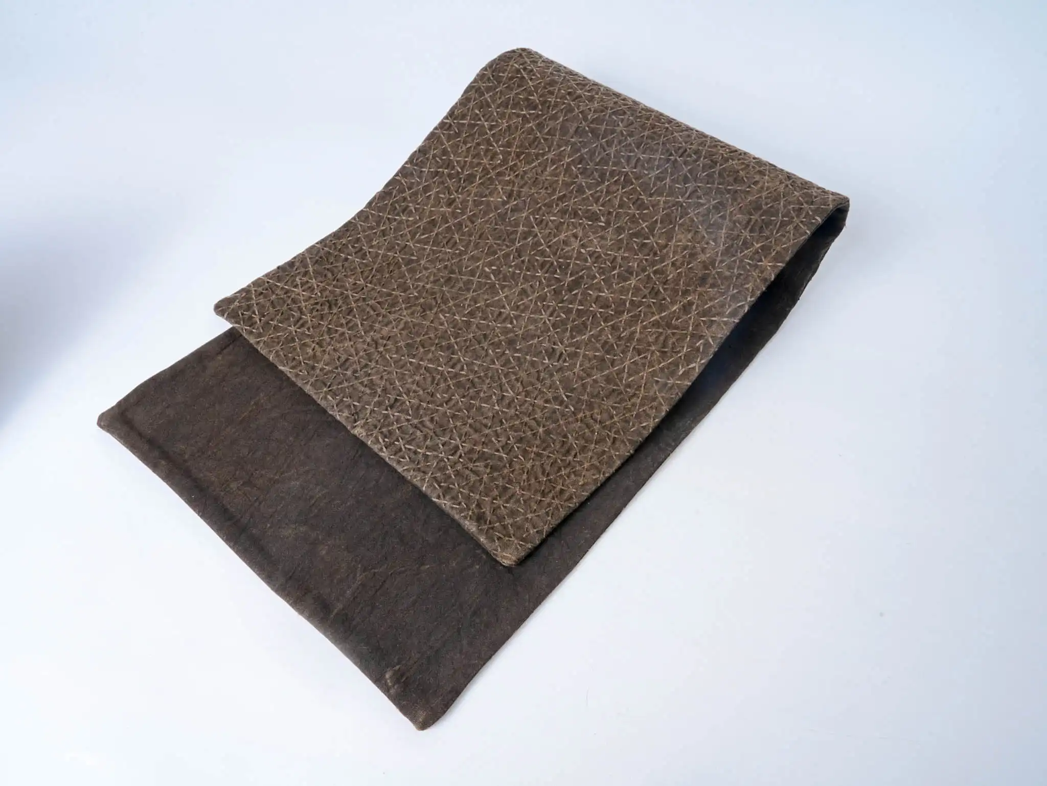 Sashiko Embroidered Persimmon-Dyed Mountain Journey Panel