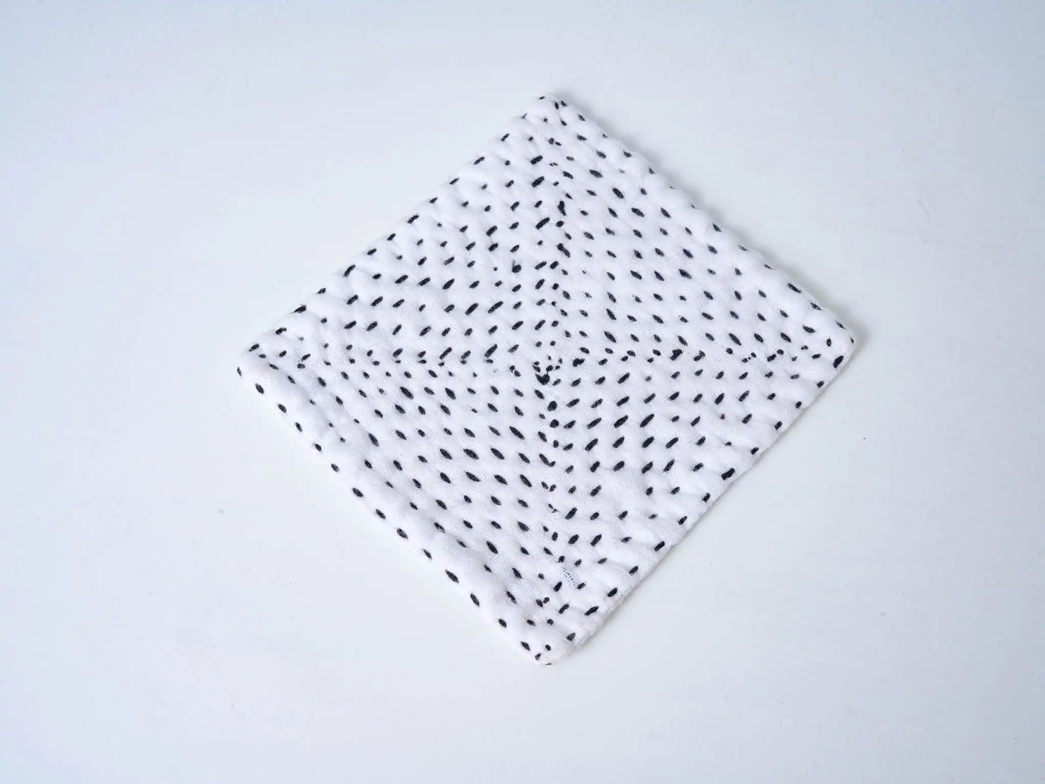 Sashiko Embroidered Square Teacup Coaster