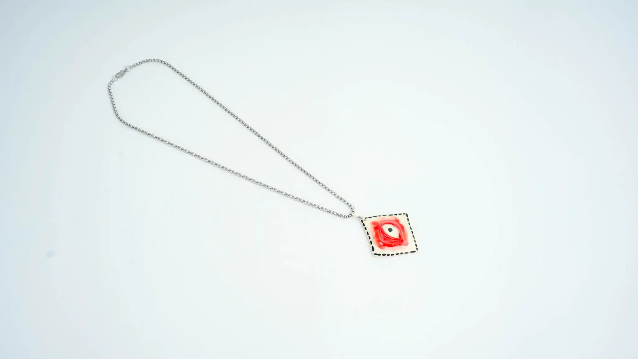 Demon Eye Ceramic Disc Necklace