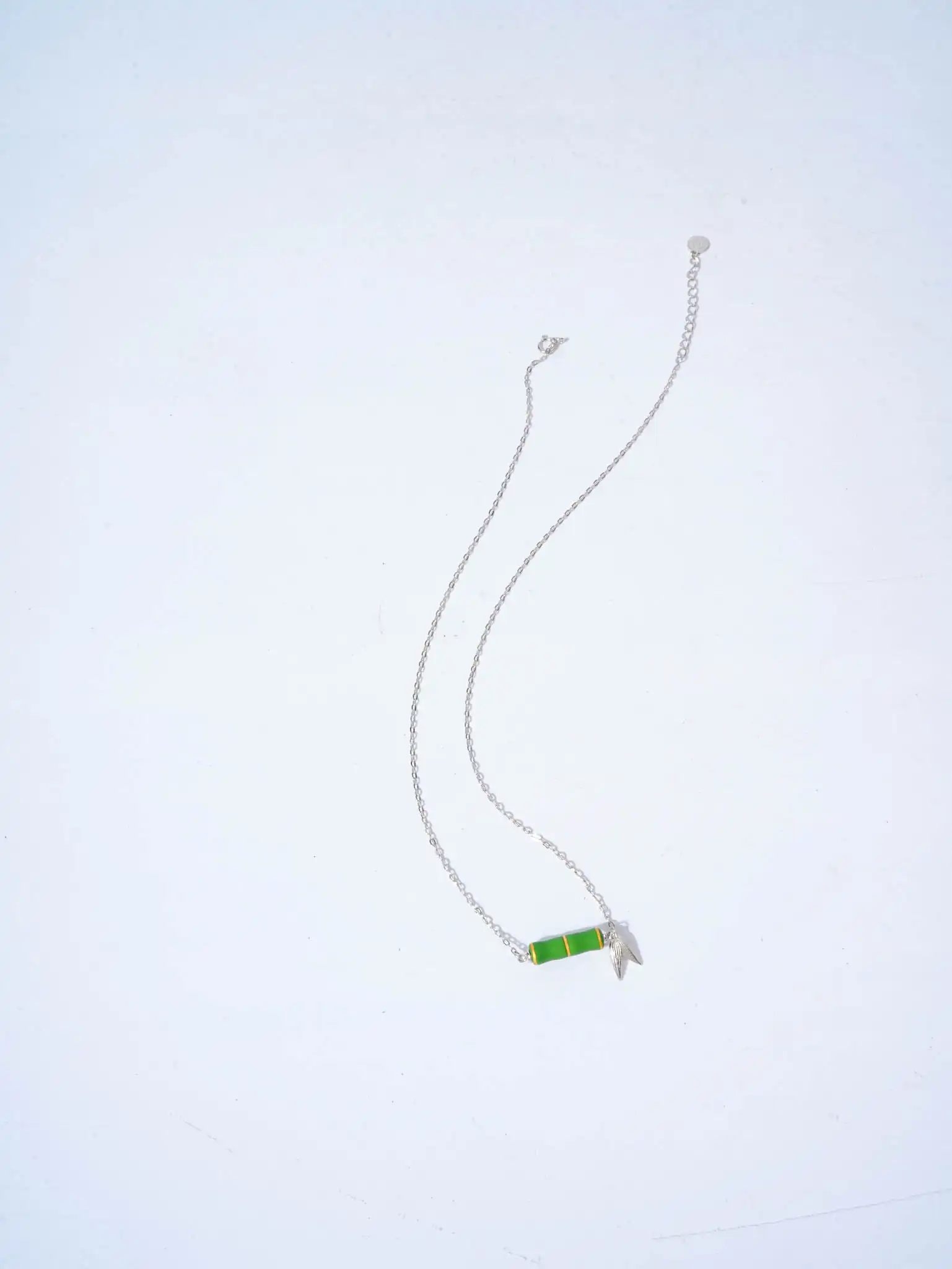 Green Bamboo 925 Silver Pendant