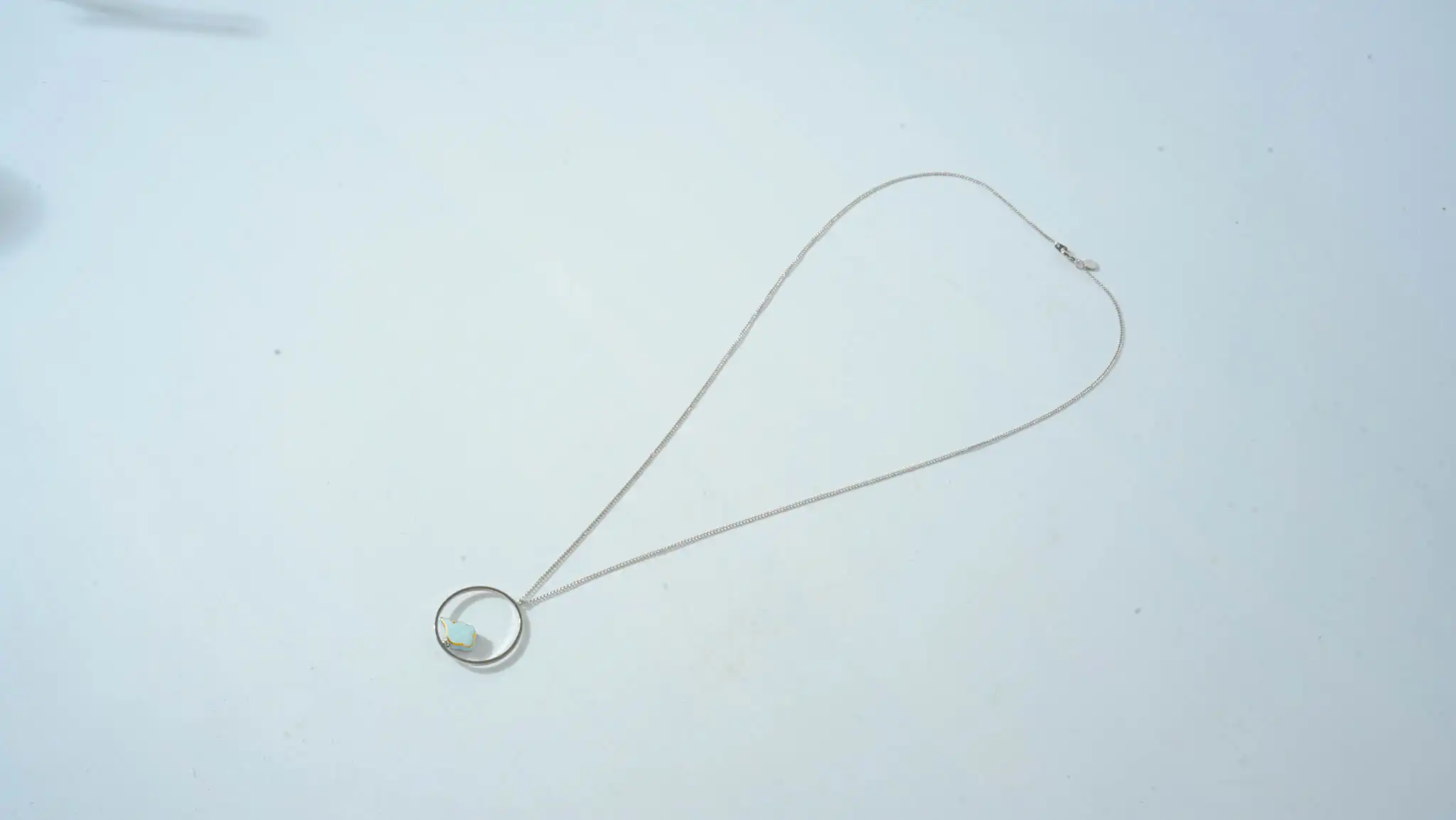 Colorful Clouds Chasing the Moon Long Pendant Necklace