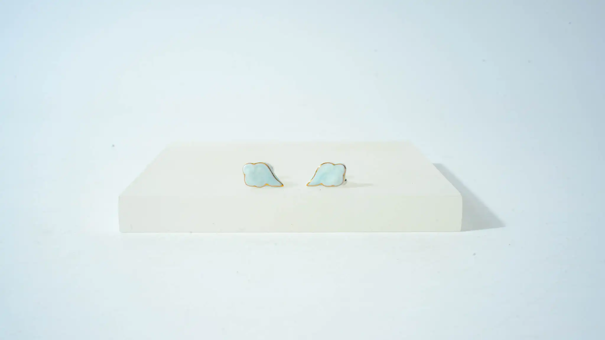 Colorful Clouds Chasing the Moon 925 Silver Stud Earrings