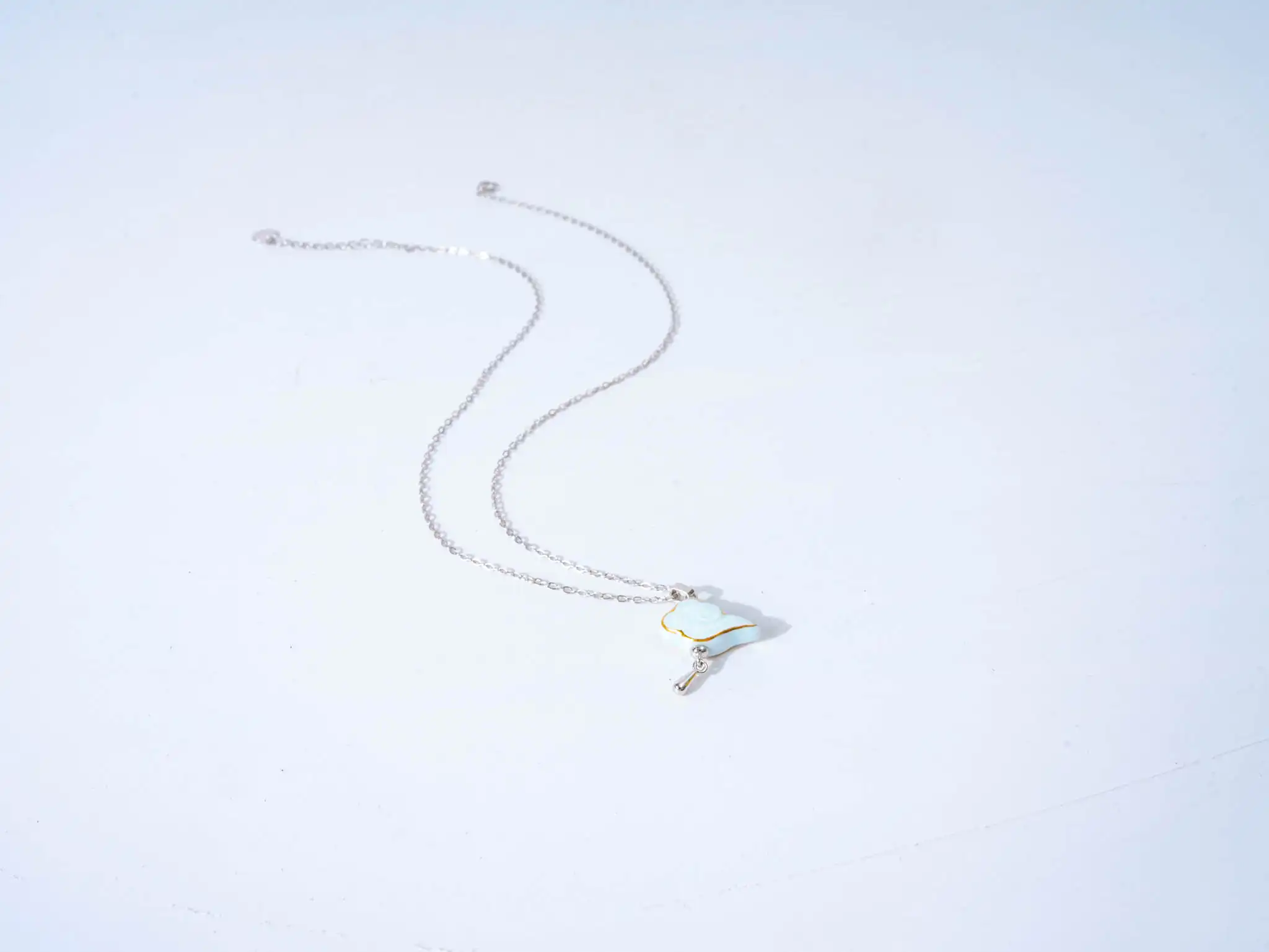 Colorful Clouds Chasing the Moon 925 Silver Collarbone Pendant