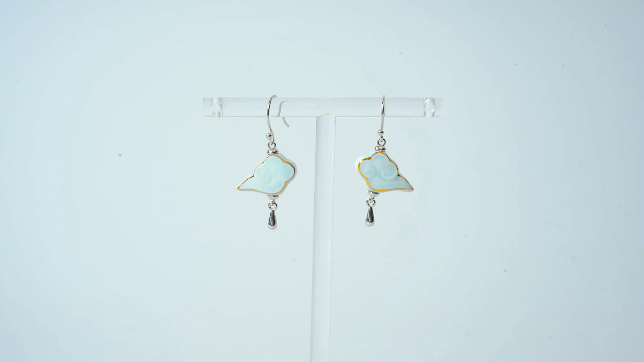 Colorful Clouds Chasing the Moon 925 Silver Earrings (Short Style)