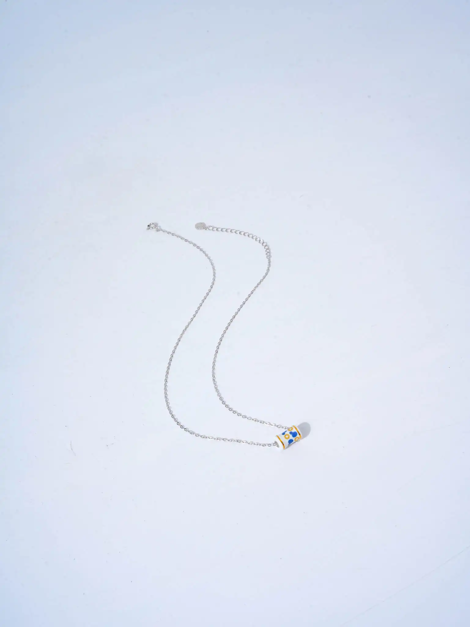 Blue & White Fortune Tube 925 Silver Pendant