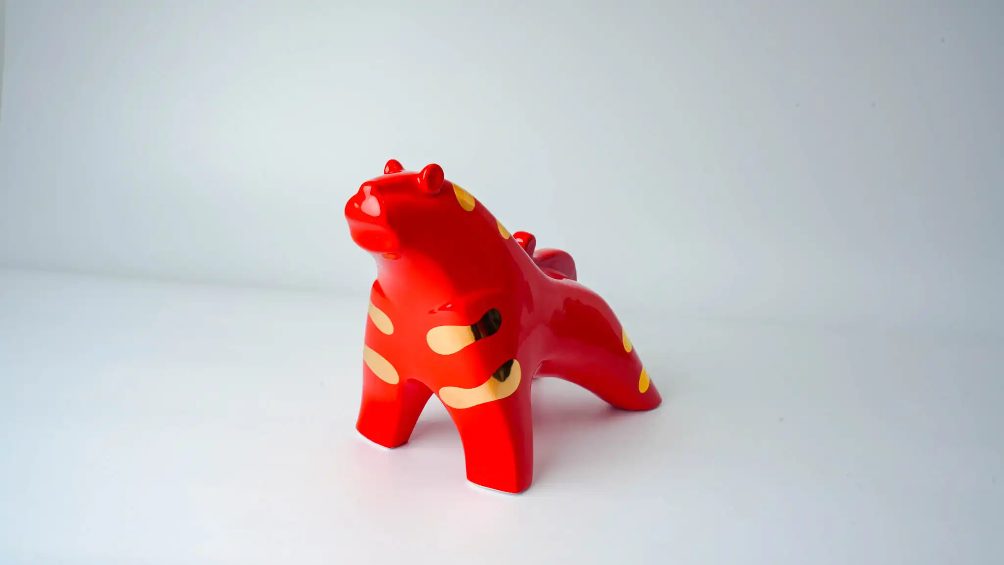 Ready to Pounce Large Ceramic Tiger Figurine Red