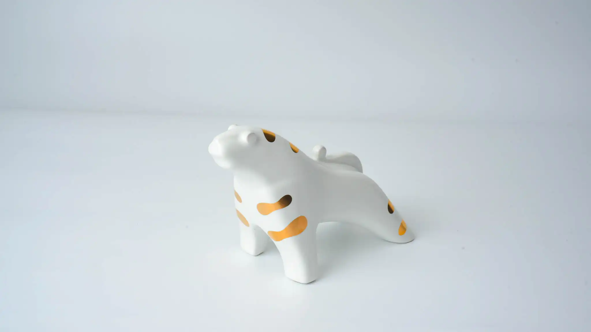 Ready to Pounce Small Ceramic Tiger Figurine White