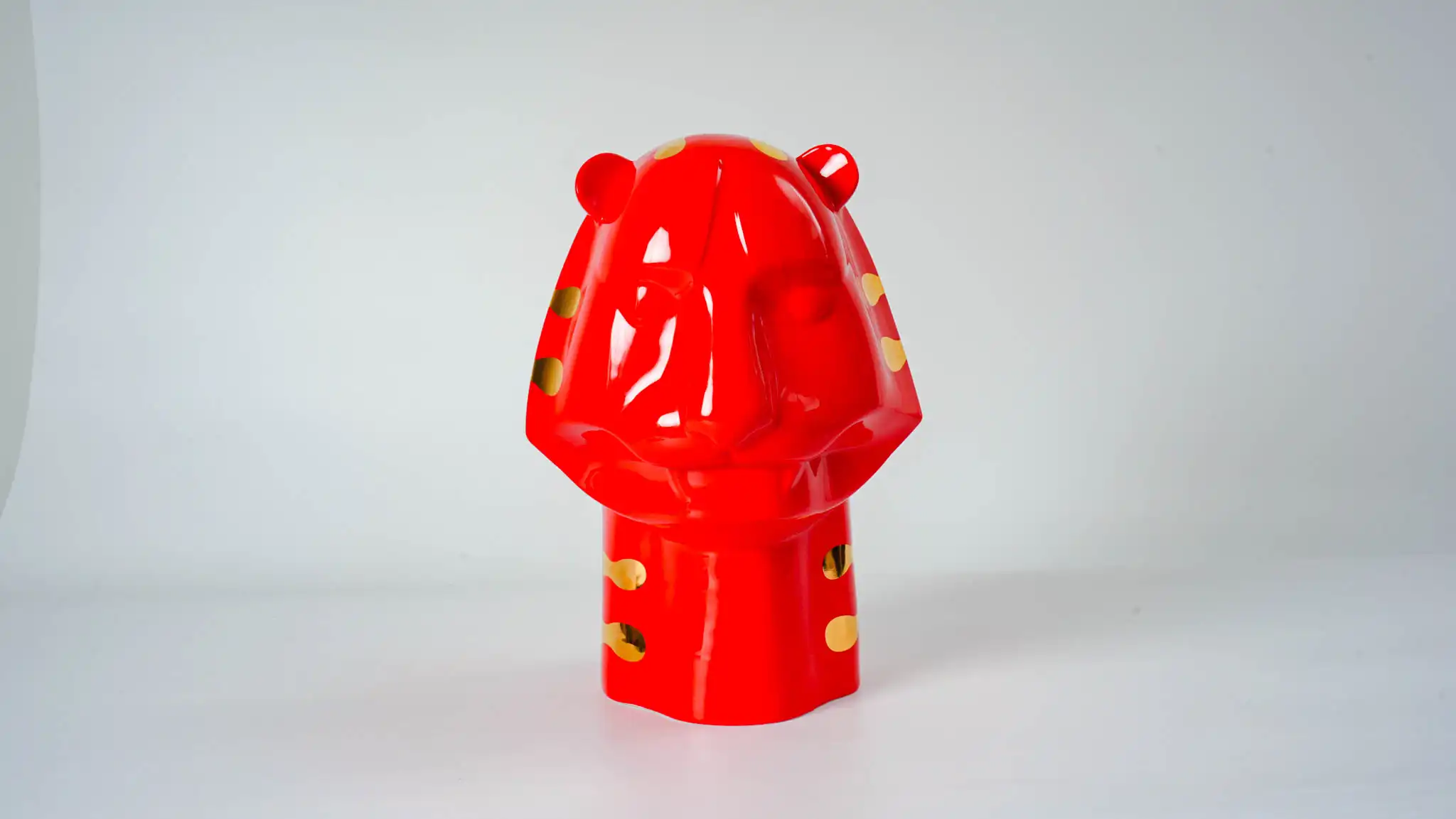 Return of the King Tiger Ceramic Figurine Red