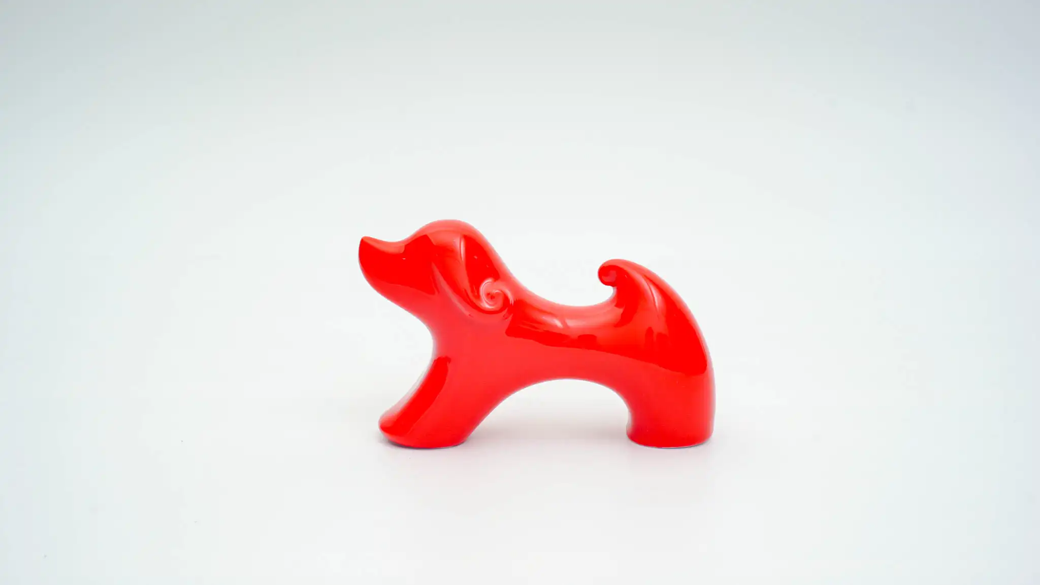 Loyal Dog Ceramic Figurine Red