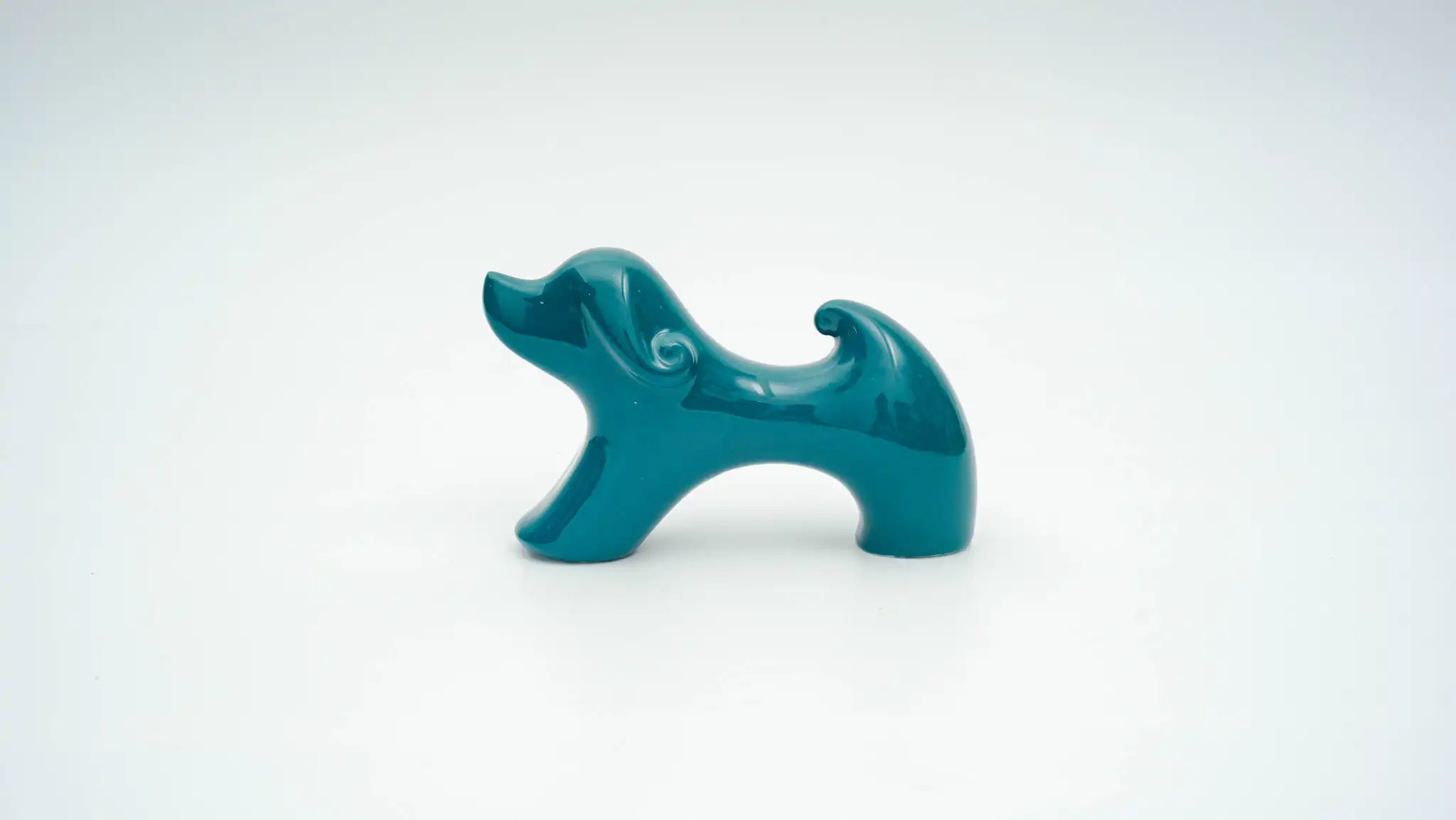 Loyal Dog Ceramic Figurine Green